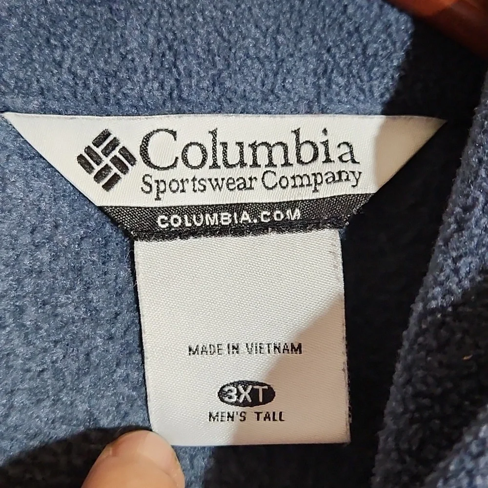 COLUMBIA Blue Full Zip Fleece Jacket with Zip Pockets 3XT